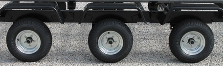 triple axle pontoon trailer with 10 in tires